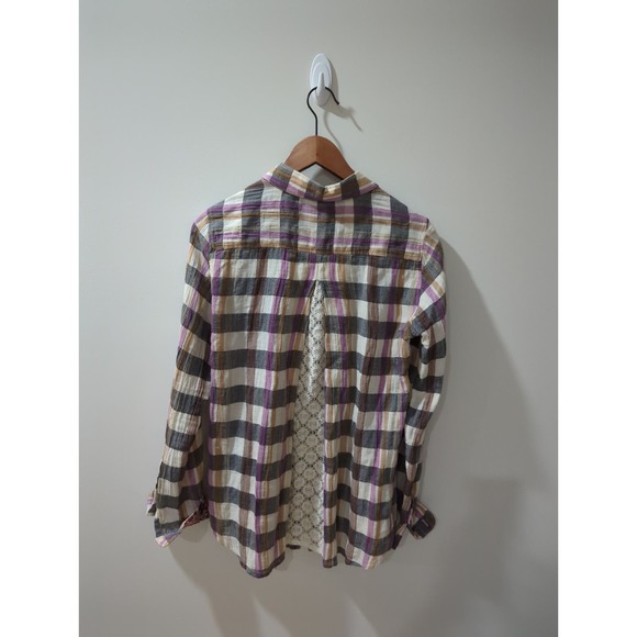 Isabella Sinclair Anthropologie Back Lace Button Down Shirt - Picture 5 of 6